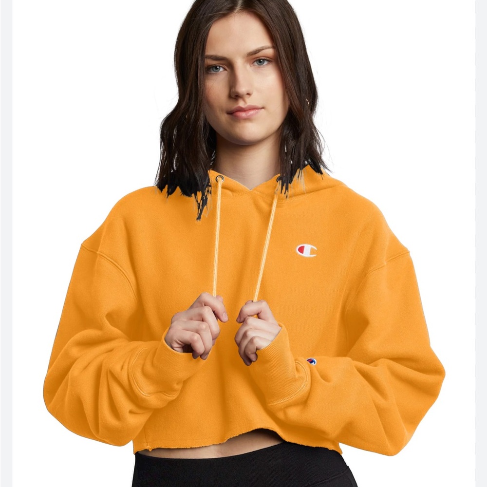 Champion yellow sweatshirt with hoodie